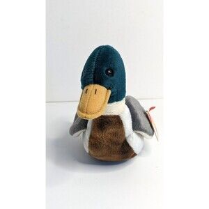 RETIRED Jake The Mallard Duck w/ Errors Ty Beanie Babies DOB April 16, 1997 1998